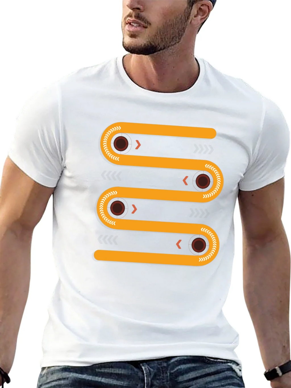 Abstract Geometric Conveyor Belt Graphic Tee product image 12