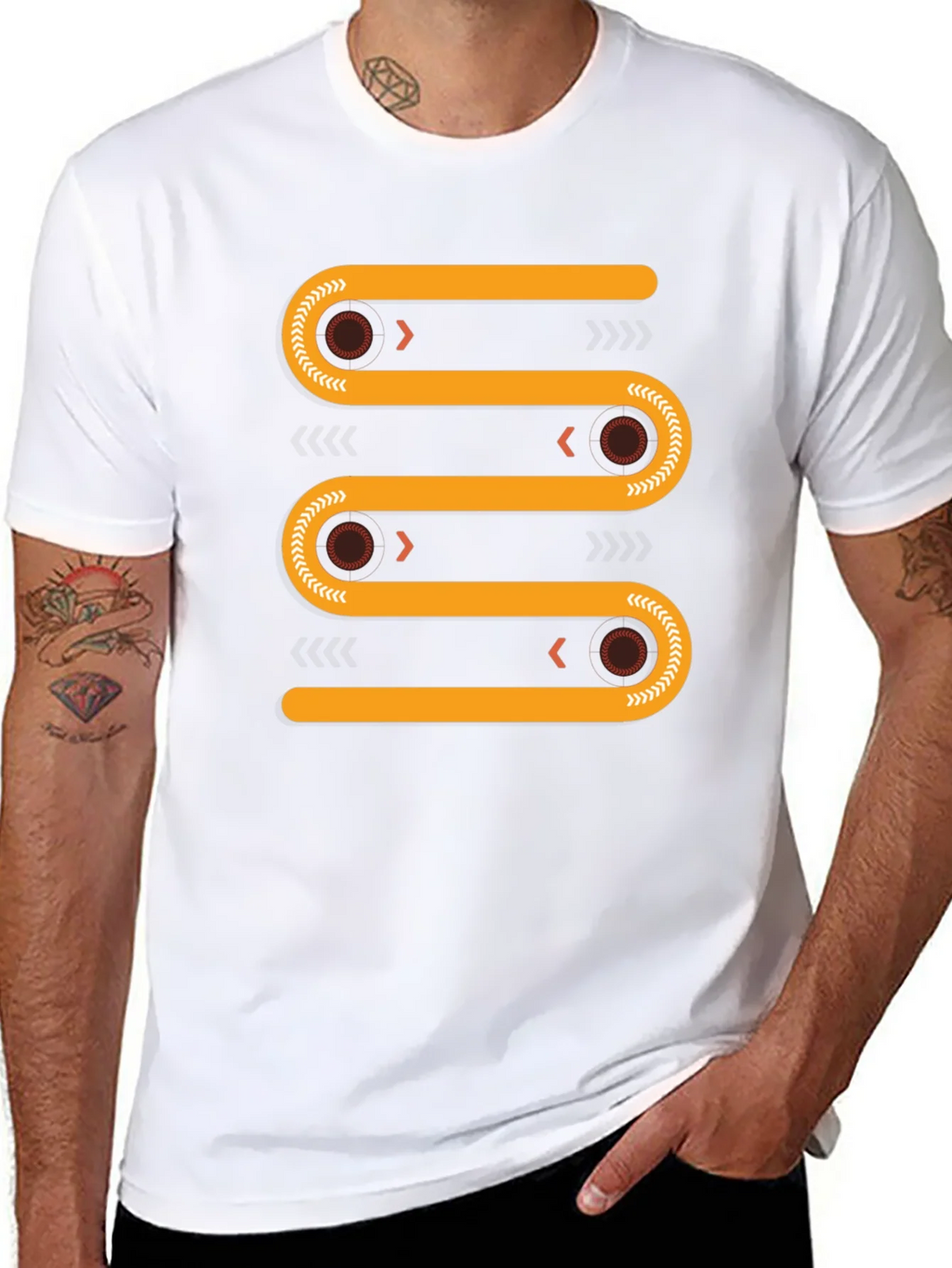 Abstract Geometric Conveyor Belt Graphic Tee product image 7
