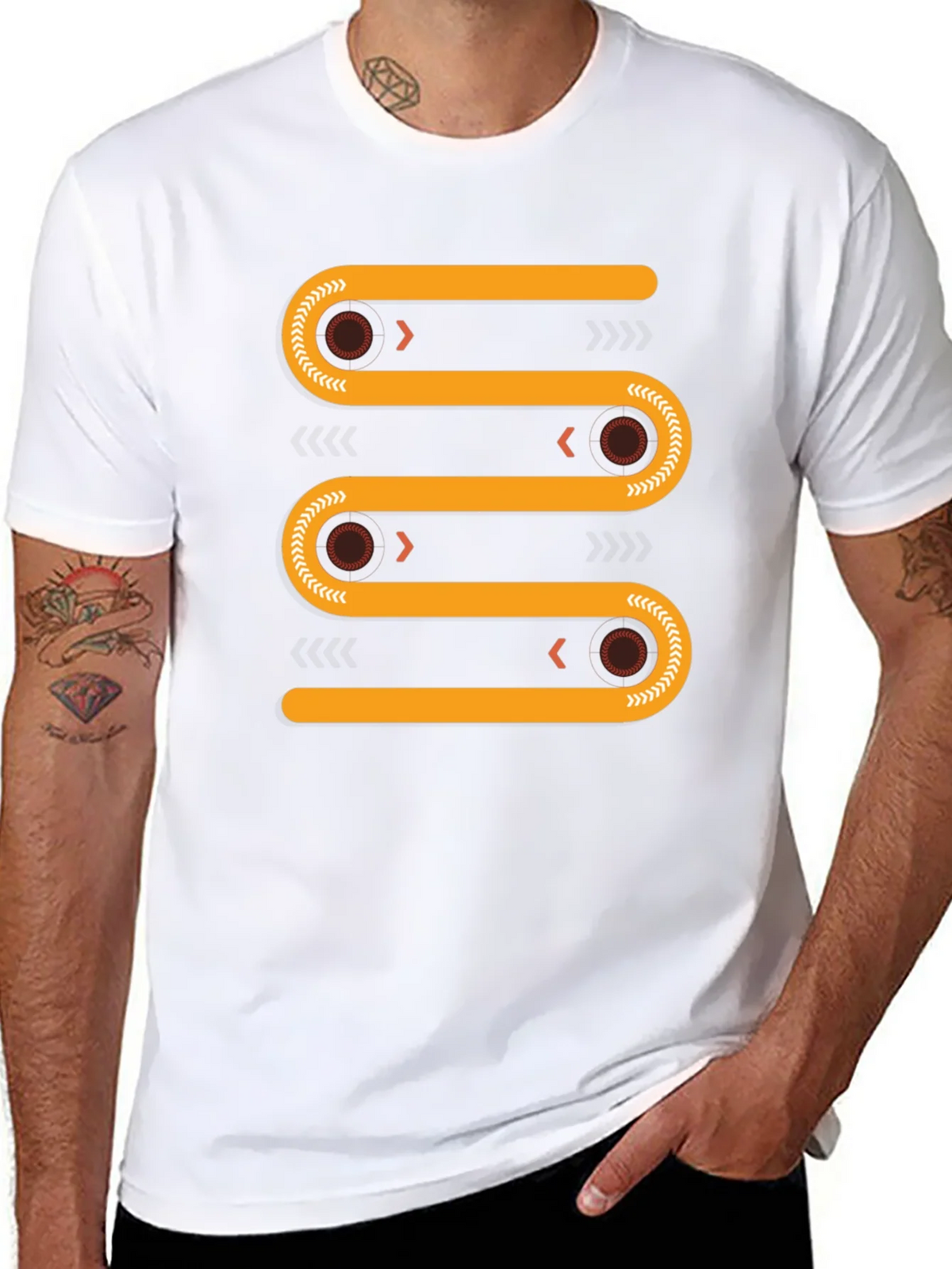 Abstract Geometric Conveyor Belt Graphic Tee product image 7