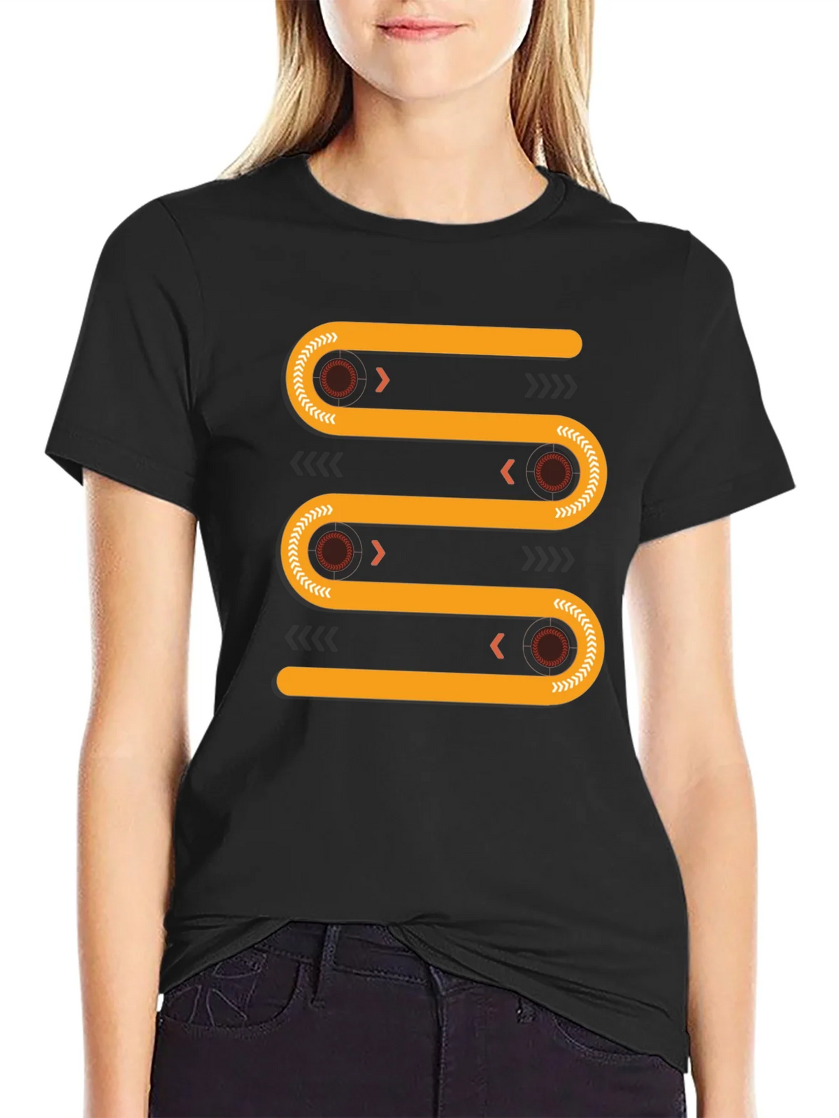 Abstract Geometric Conveyor Belt Graphic Tee product image 2