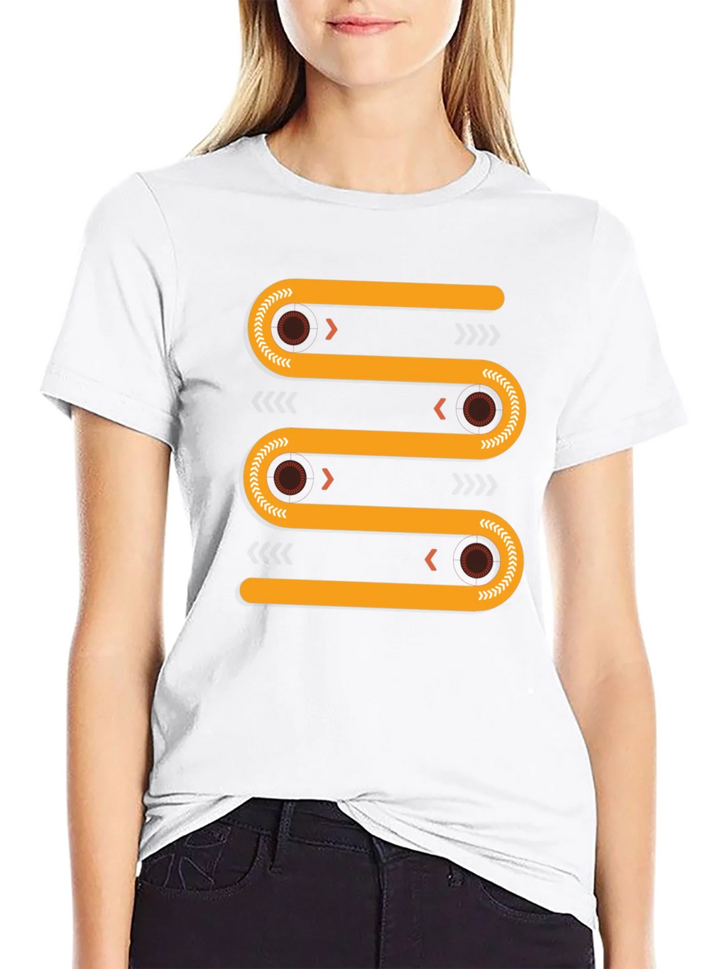 Abstract Geometric Conveyor Belt Graphic Tee product image 8
