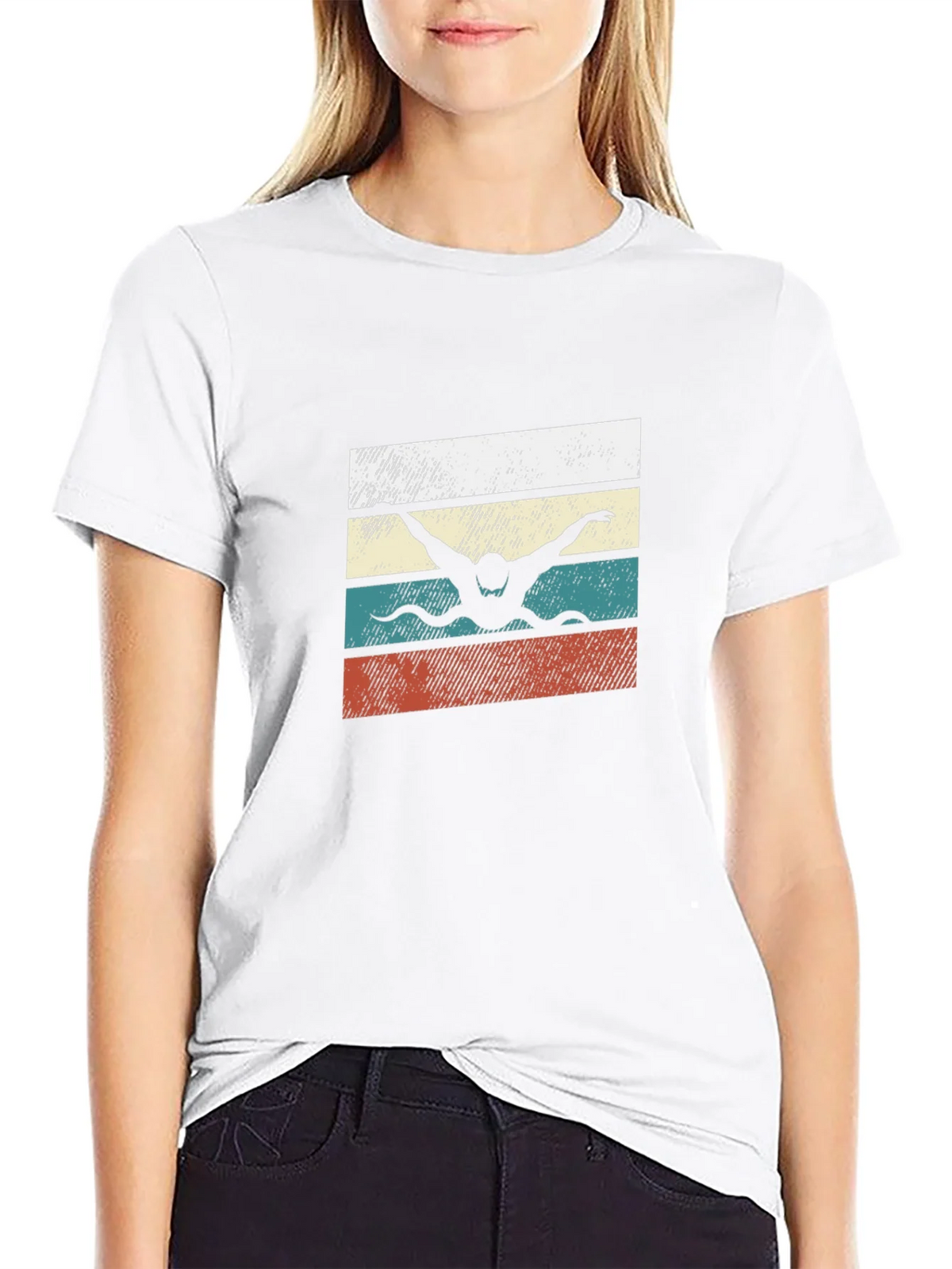 Retro Swimmer Graphic Tee - Black product image 7
