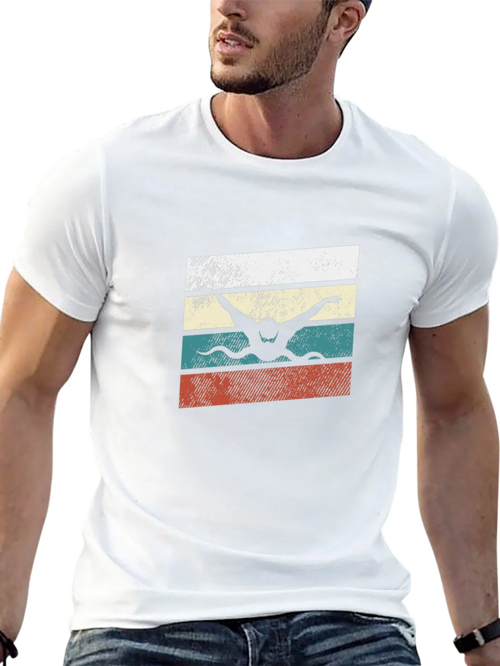 Retro Swimmer Graphic Tee - Black product image 9