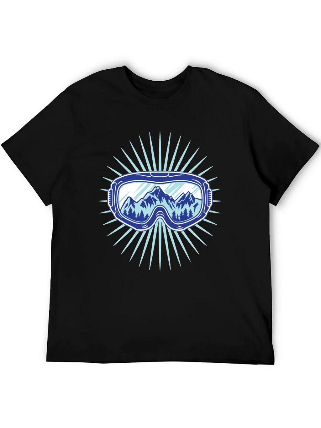 Mountains Ski Goggles Graphic Tee - Black product image 5