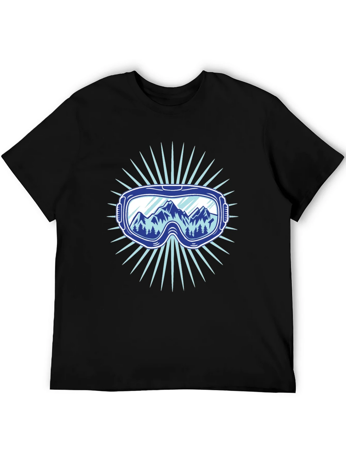 Mountains Ski Goggles Graphic Tee - Black product image 5