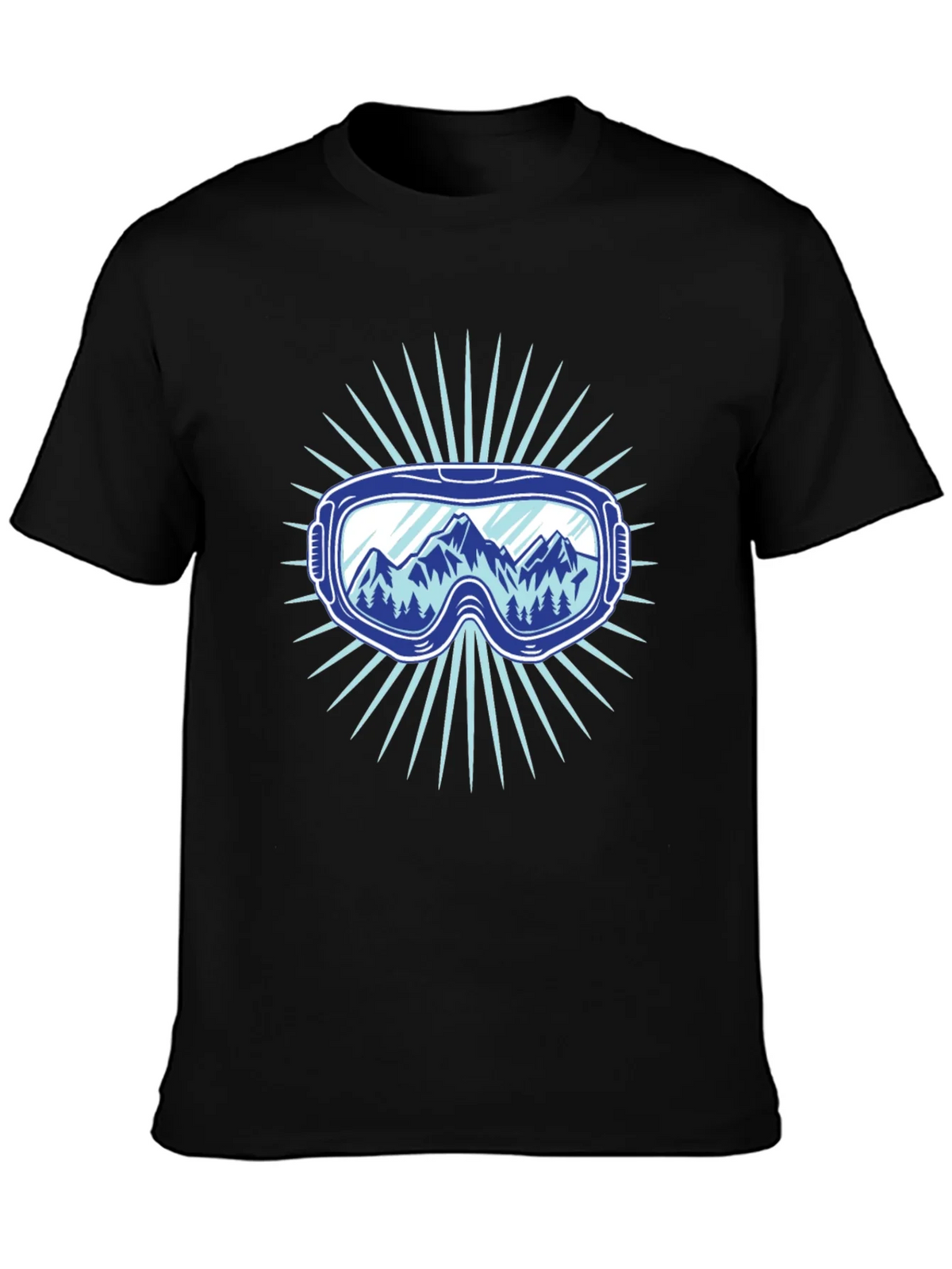 Mountains Ski Goggles Graphic Tee - Black product image 3
