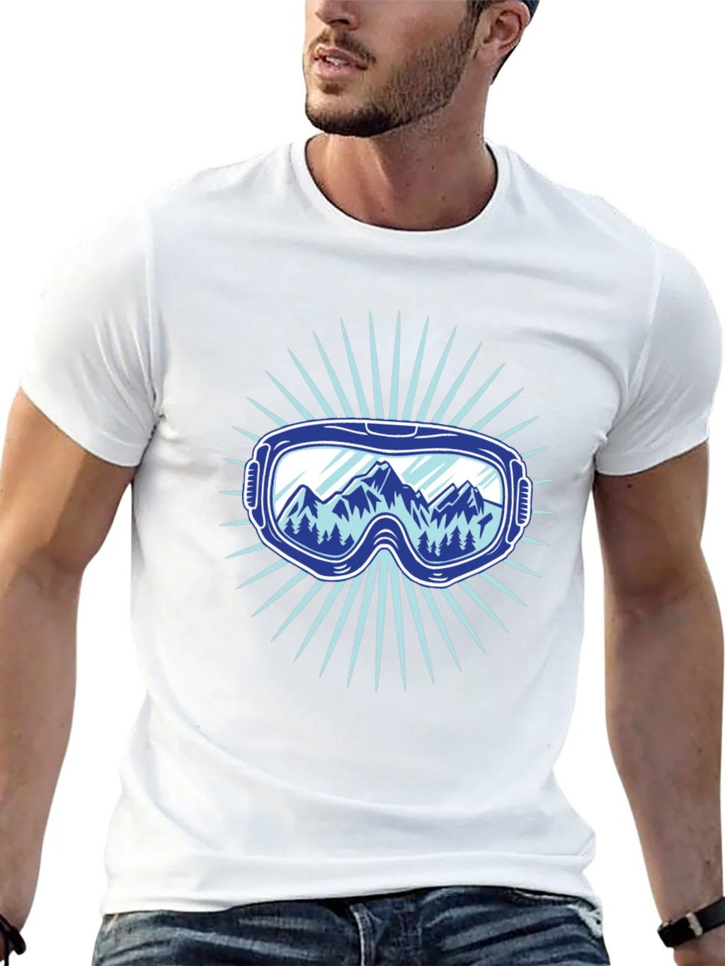 Mountains Ski Goggles Graphic Tee - Black product image 12