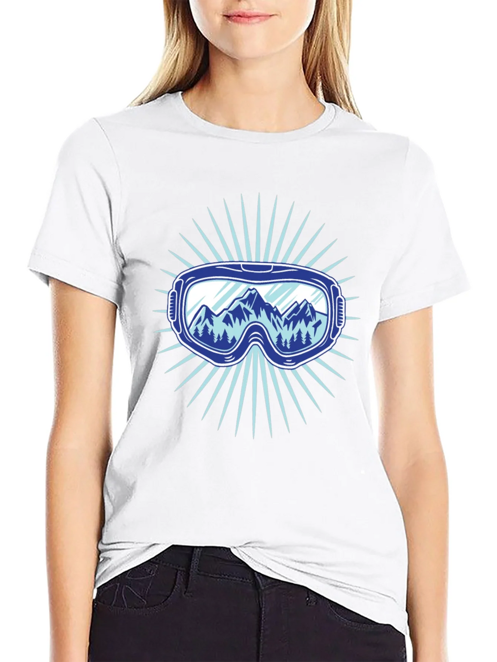 Mountains Ski Goggles Graphic Tee - Black product image 8