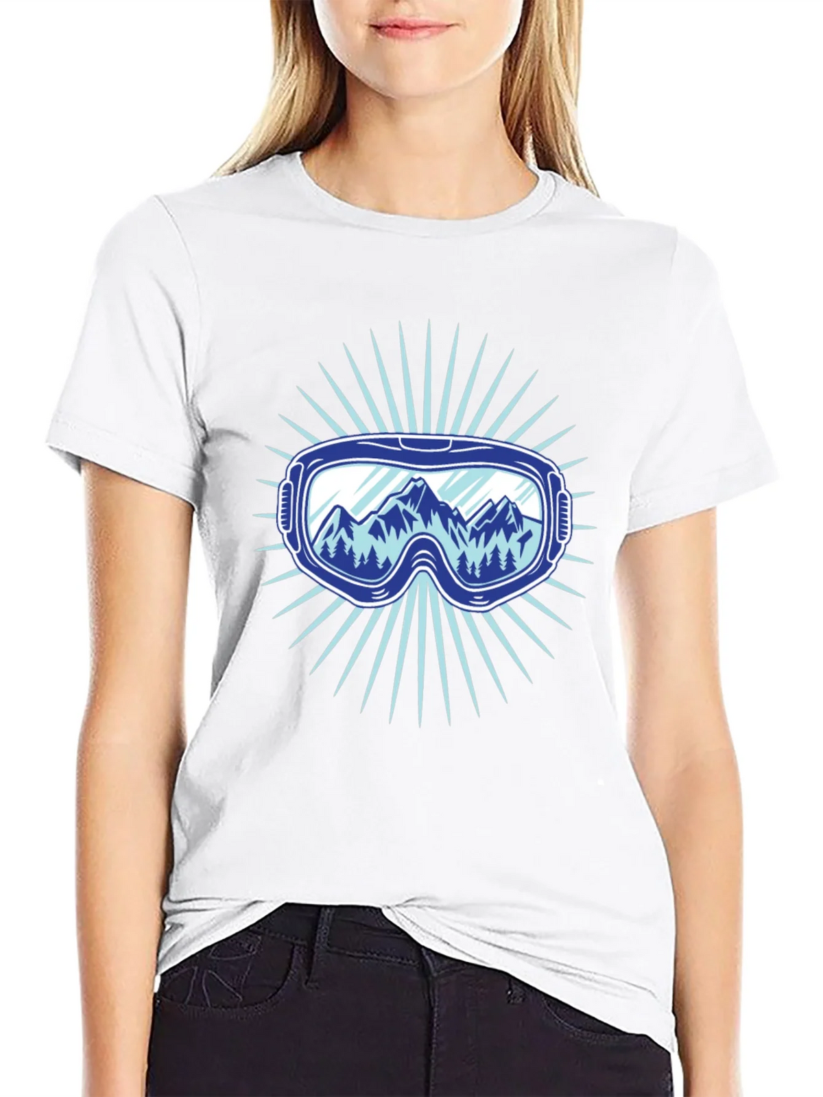 Mountains Ski Goggles Graphic Tee - Black product image 8