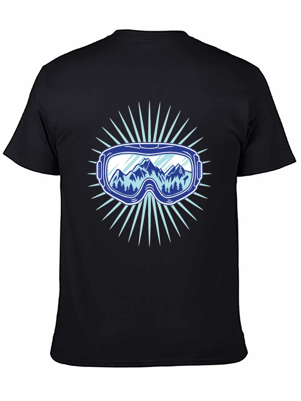 Mountains Ski Goggles Graphic Tee - Black product image 4