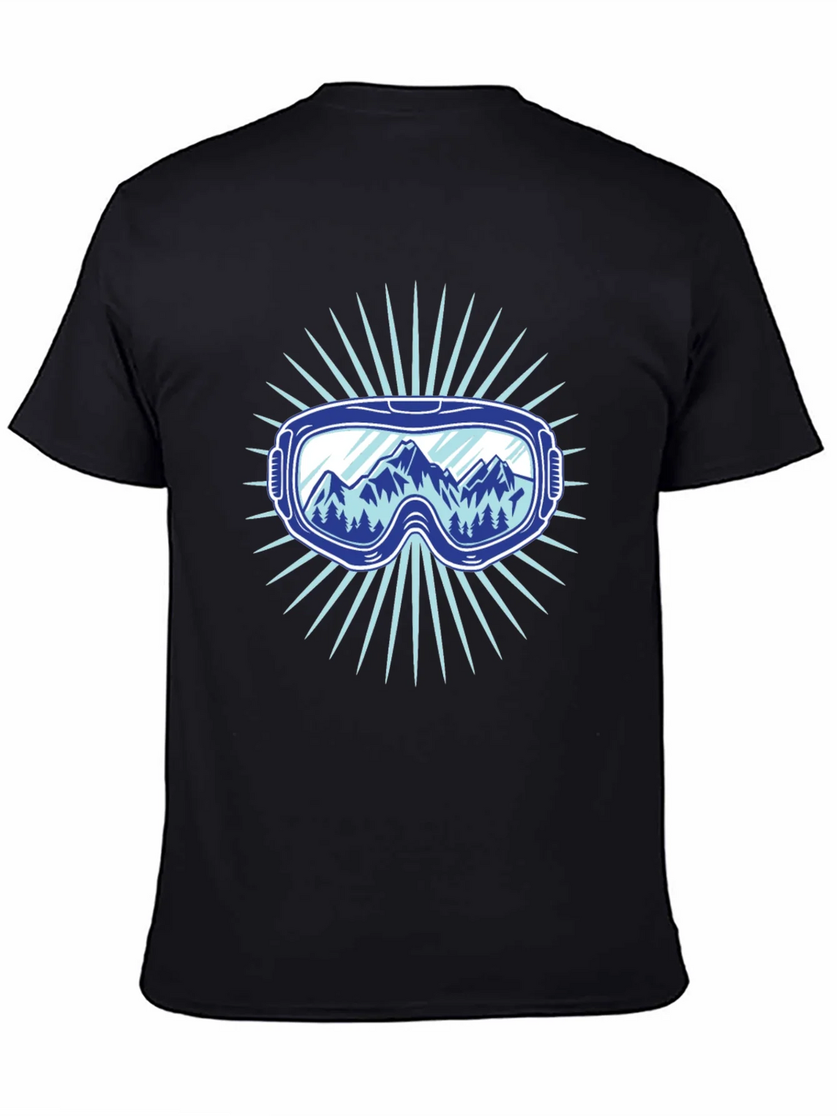 Mountains Ski Goggles Graphic Tee - Black product image 4