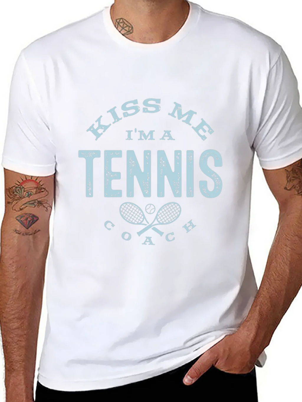 Kiss Me Im A Tennis Coach T-Shirt product image 7