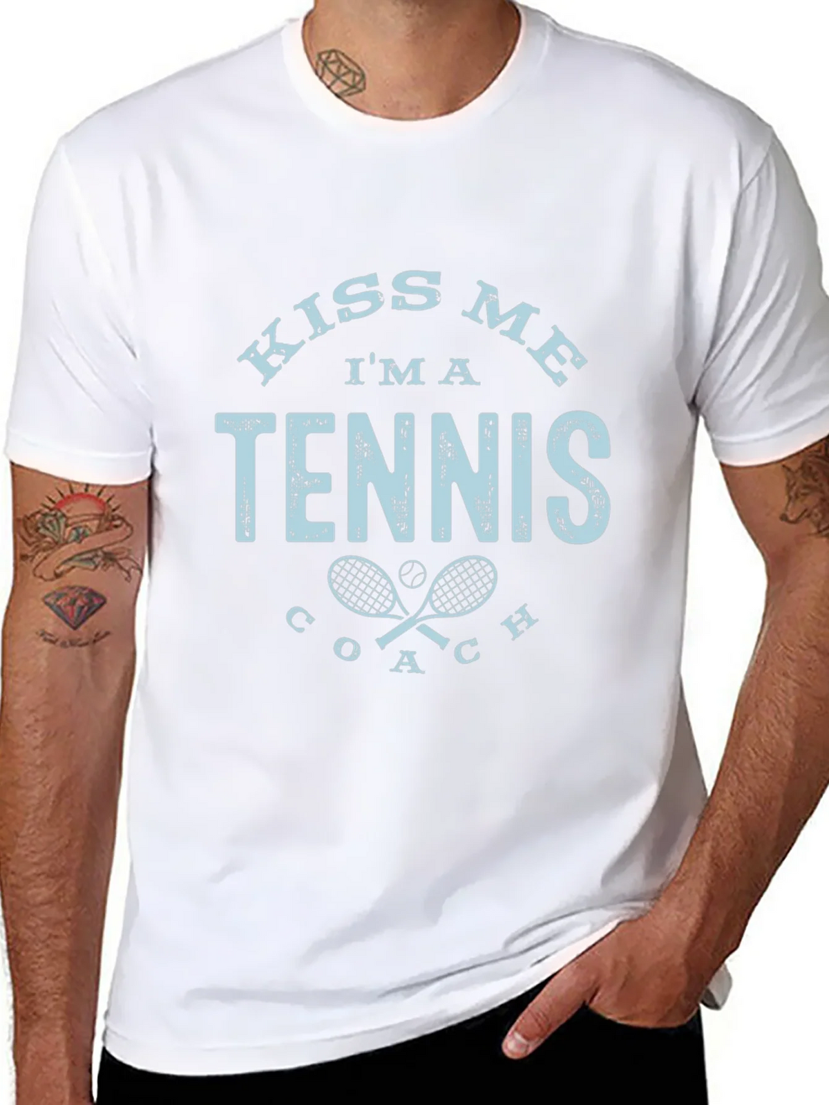 Kiss Me Im A Tennis Coach T-Shirt product image 7