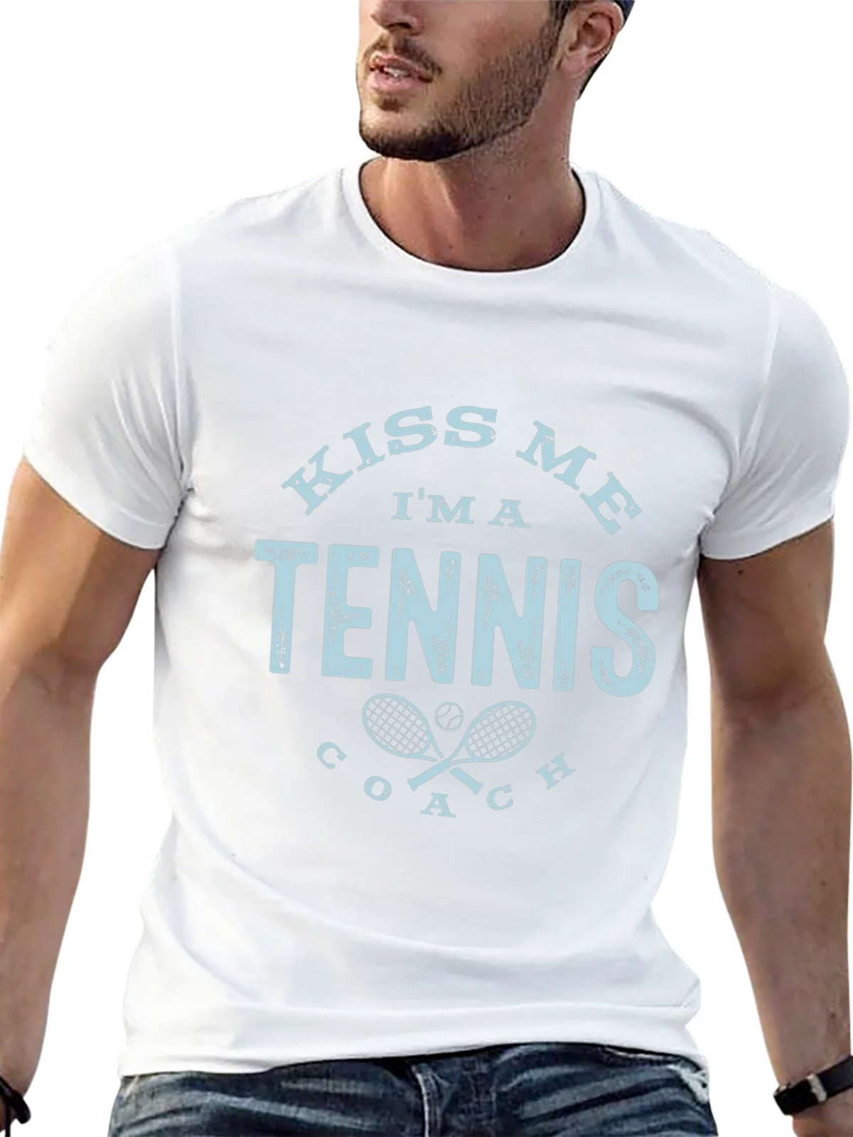 Kiss Me Im A Tennis Coach T-Shirt product image 12