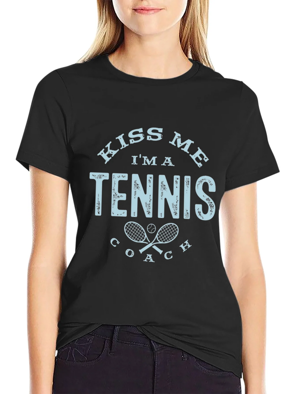 Kiss Me Im A Tennis Coach T-Shirt product image 2