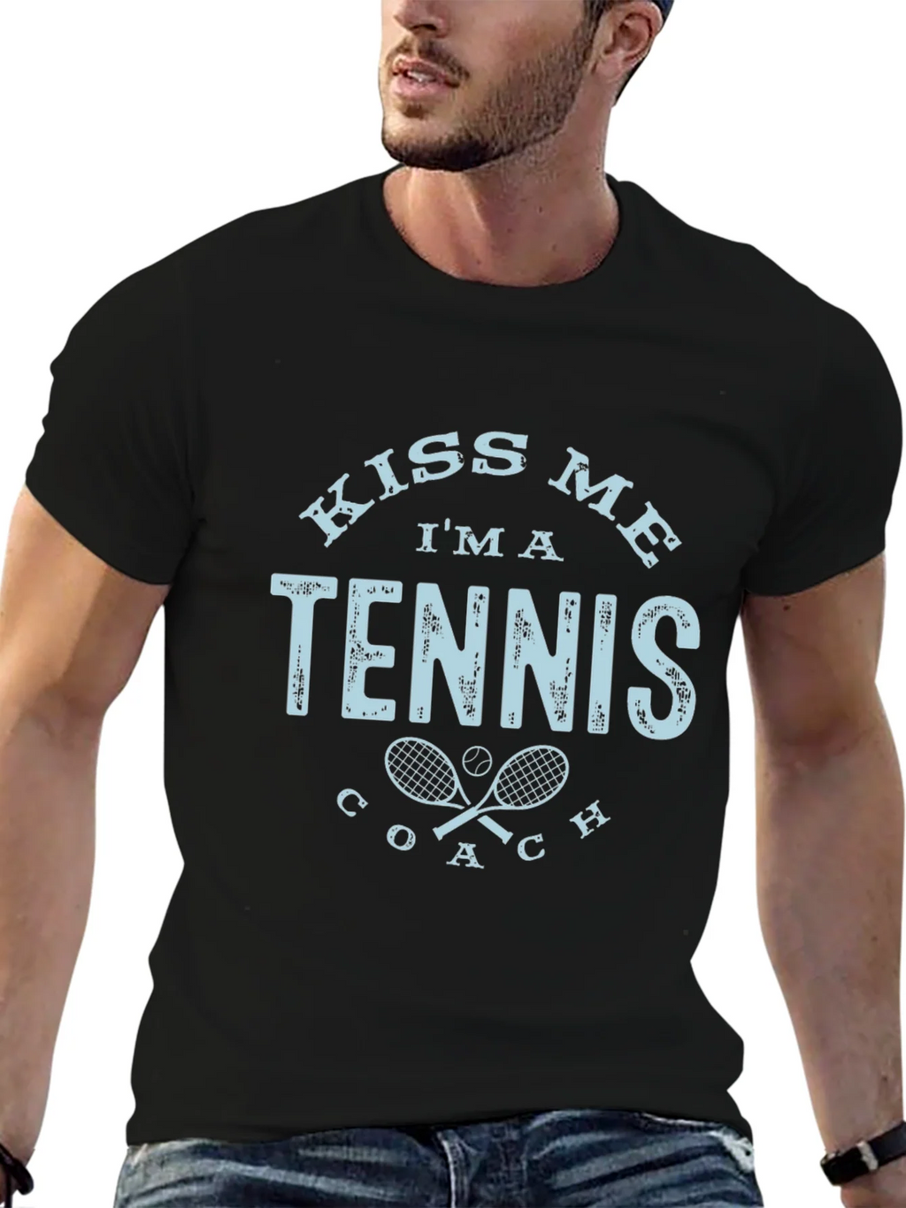 Kiss Me Im A Tennis Coach T-Shirt product image 6