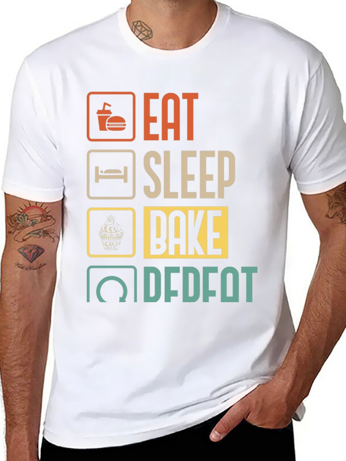 Eat Sleep Bake Repeat Mens Graphic Tee product image 7