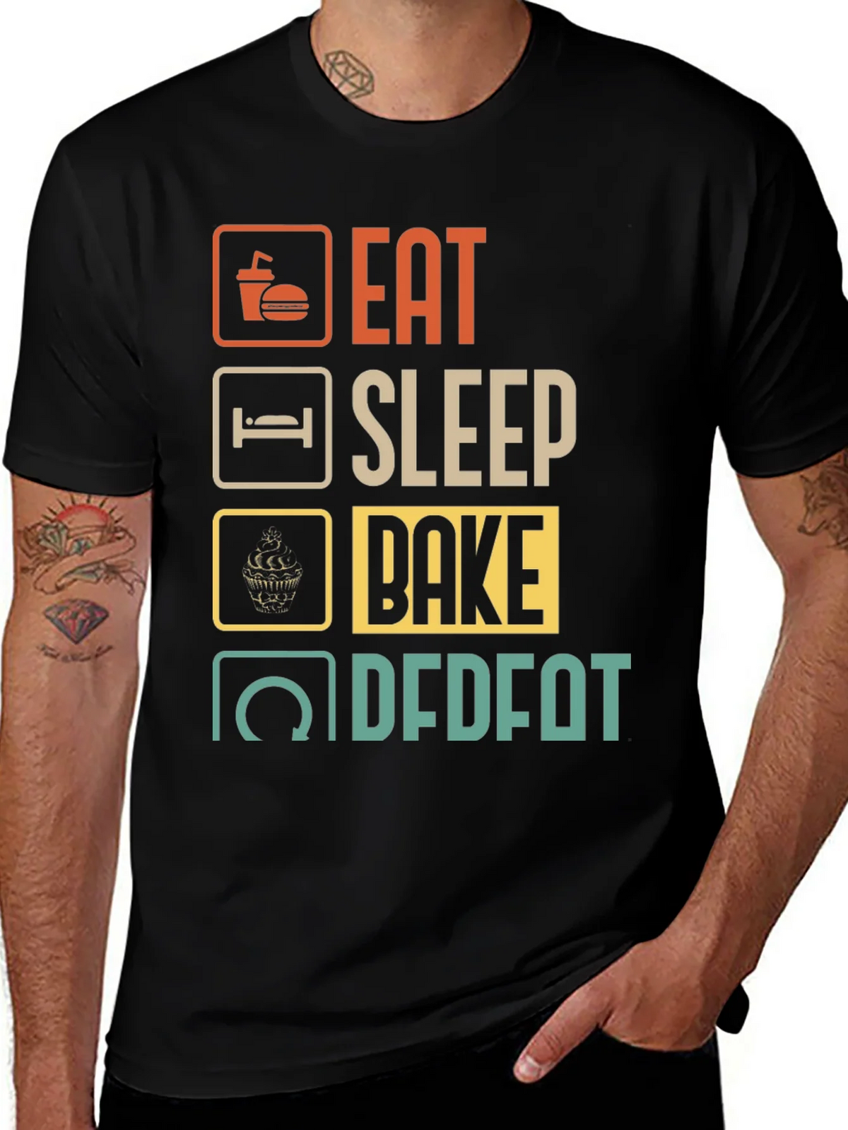 Eat Sleep Bake Repeat Mens Graphic Tee product image 1