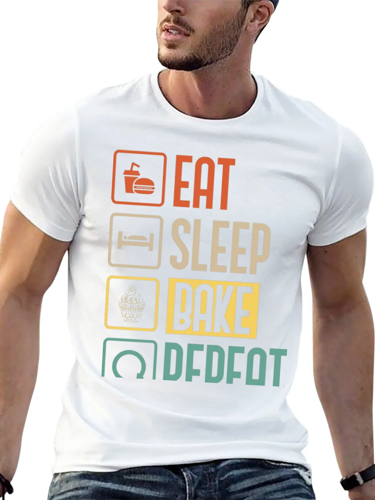 Eat Sleep Bake Repeat Mens Graphic Tee product image 12