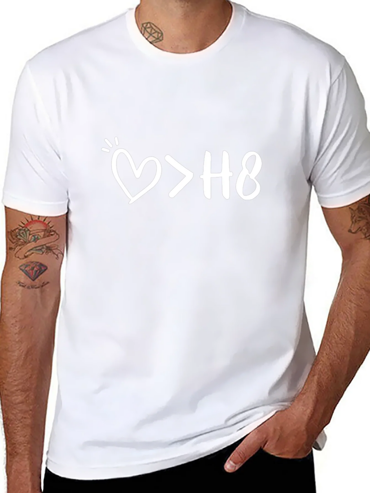 Love Over Hate Graphic T-Shirt product image 7