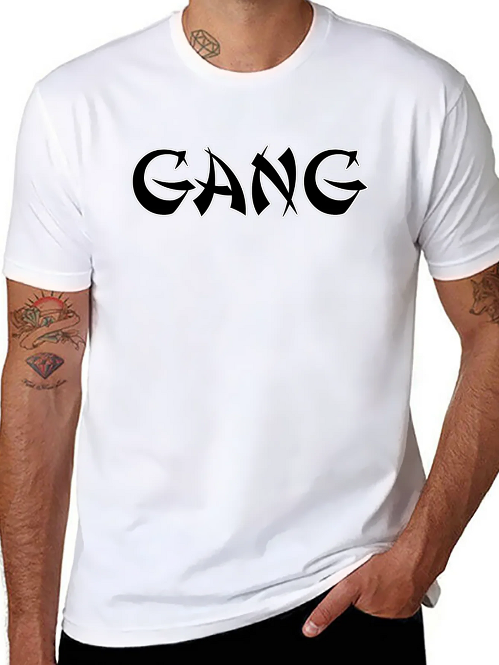 Edgy Gang Graphic Black T-Shirt product image 7