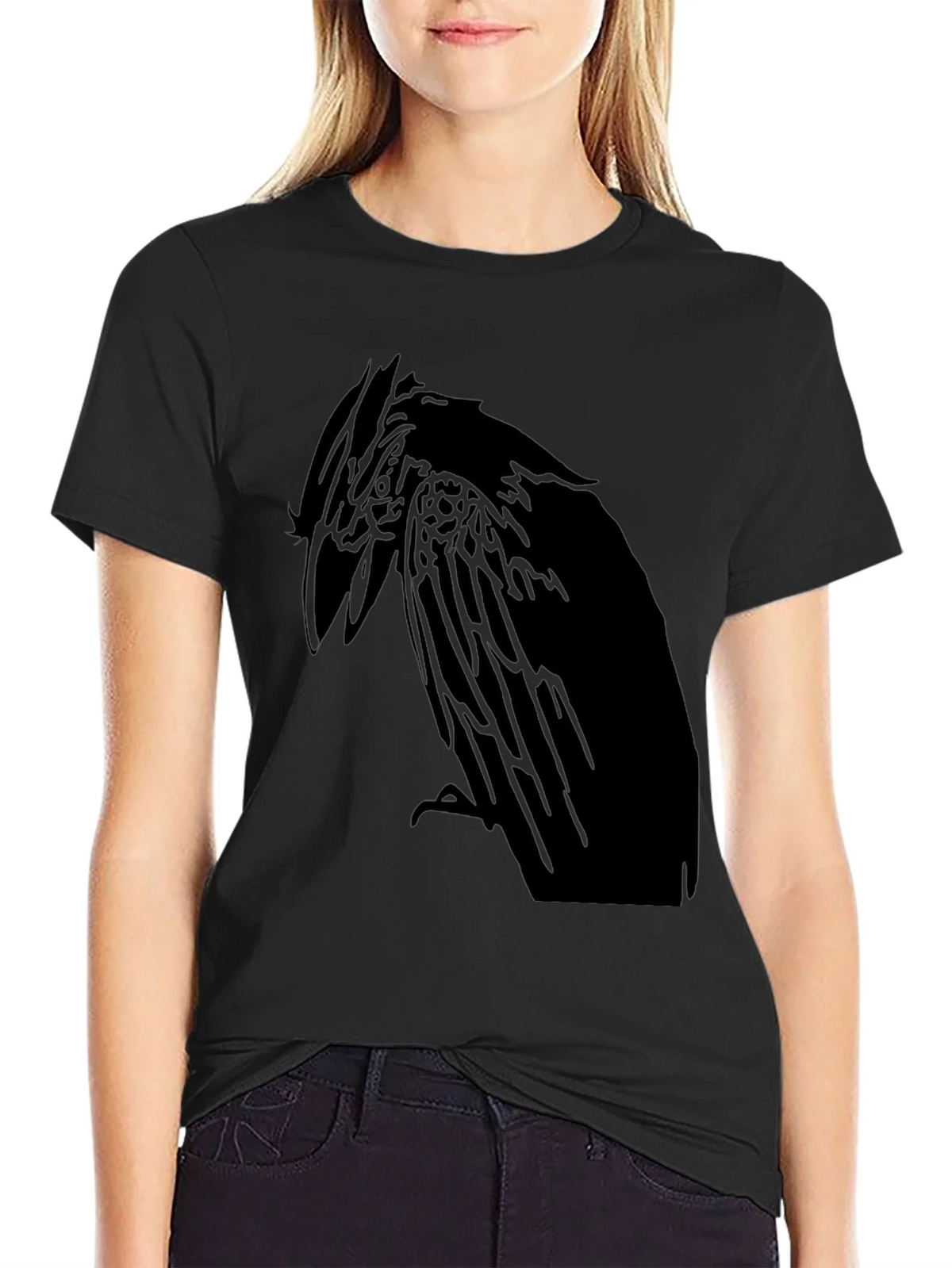 Raven Graphic Print Mens Black T-Shirt product image 2