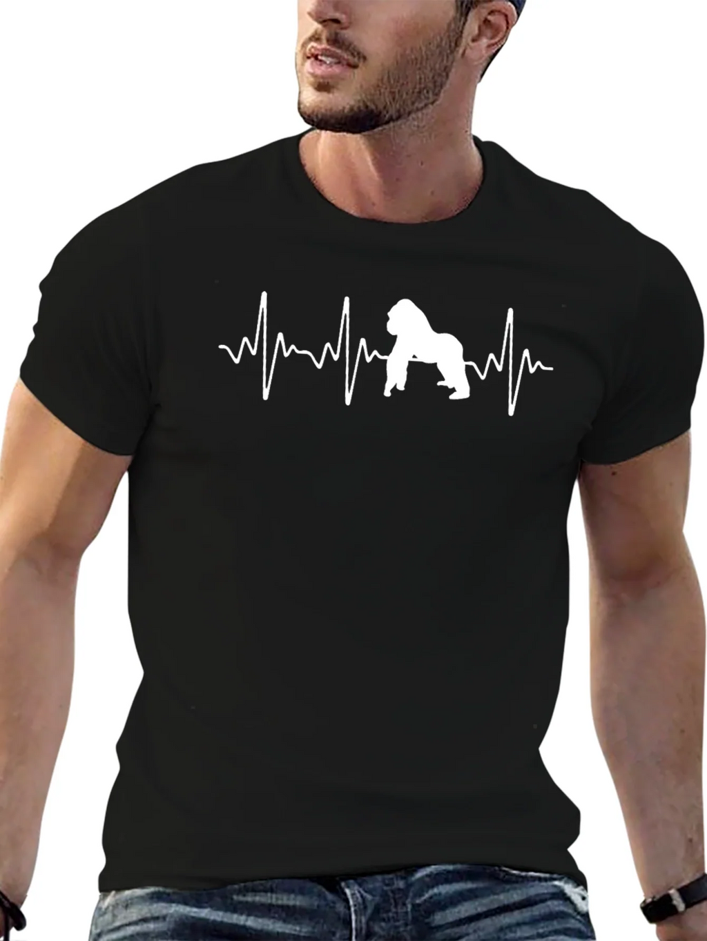 Gorilla Heartbeat T-Shirt - Black product image 6
