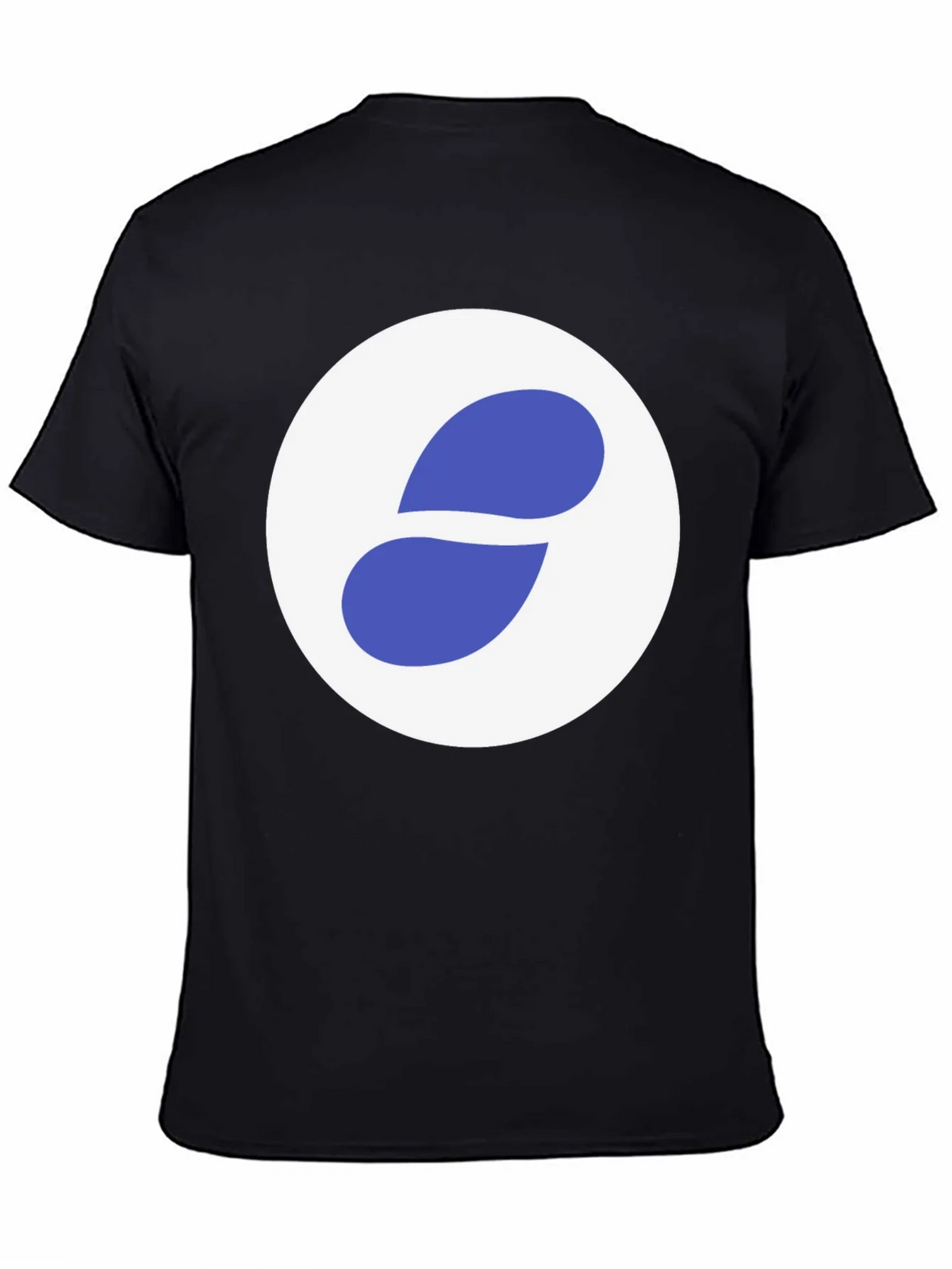 Stylish Black Tee with Abstract Blue and White Graphic product image 4