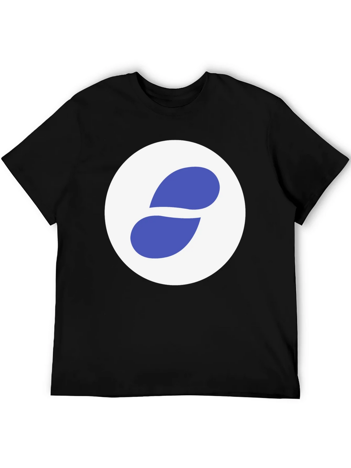 Stylish Black Tee with Abstract Blue and White Graphic product image 5