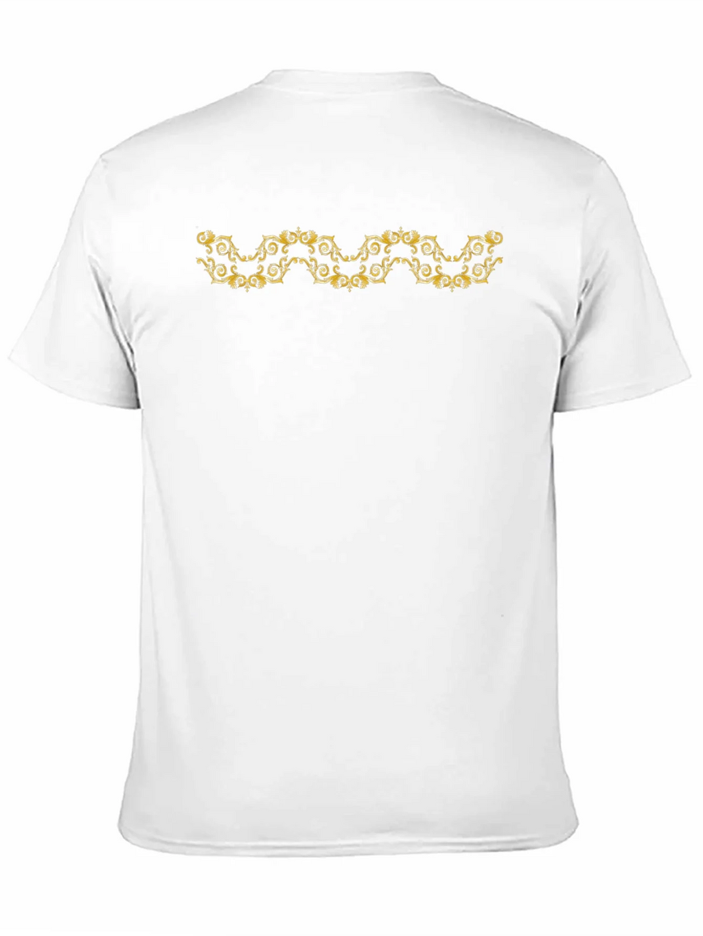 Elegant Gold Scroll Black T-Shirt product image 9