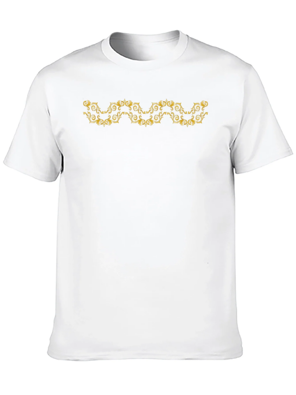 Elegant Gold Scroll Black T-Shirt product image 8