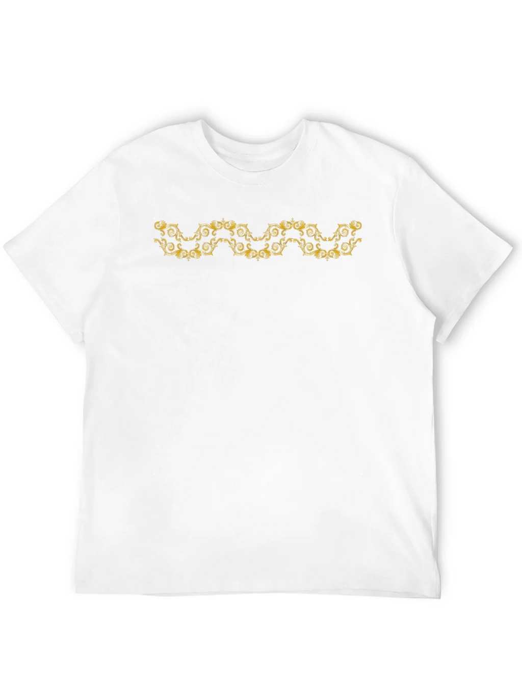 Elegant Gold Scroll Black T-Shirt product image 10