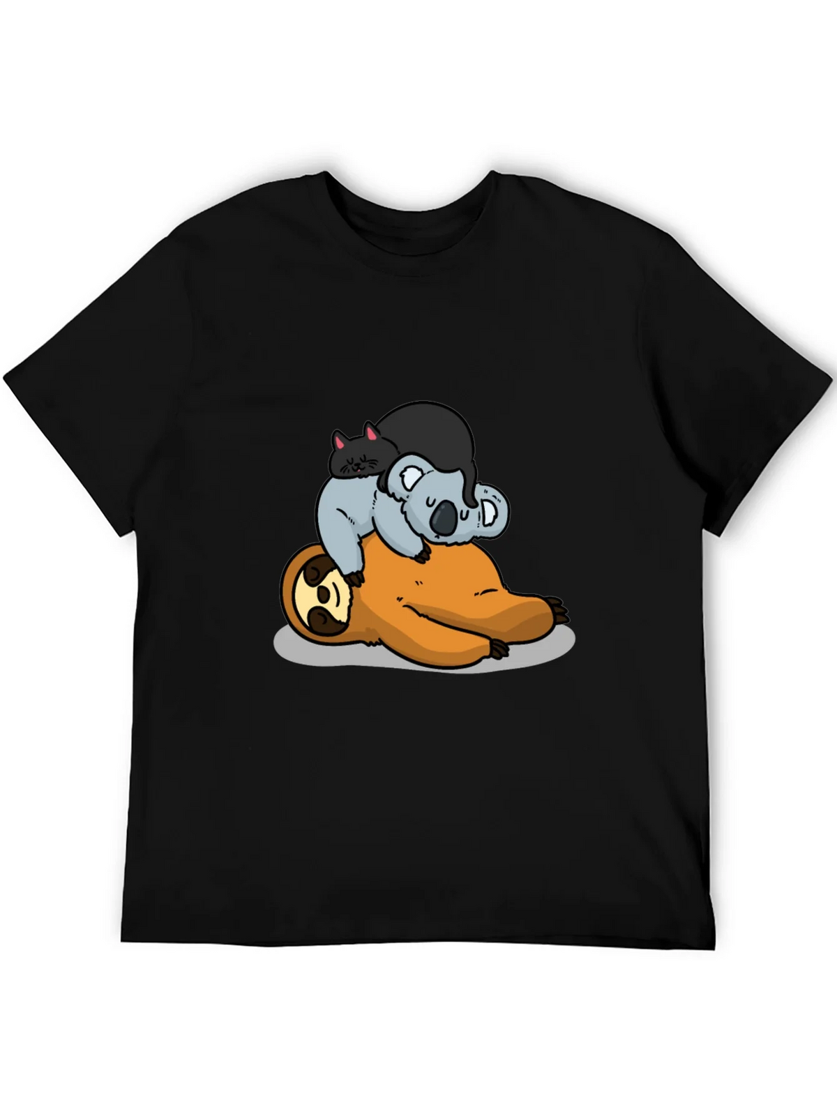 Sloth Koala and Cat Cartoon T-Shirt product image 5