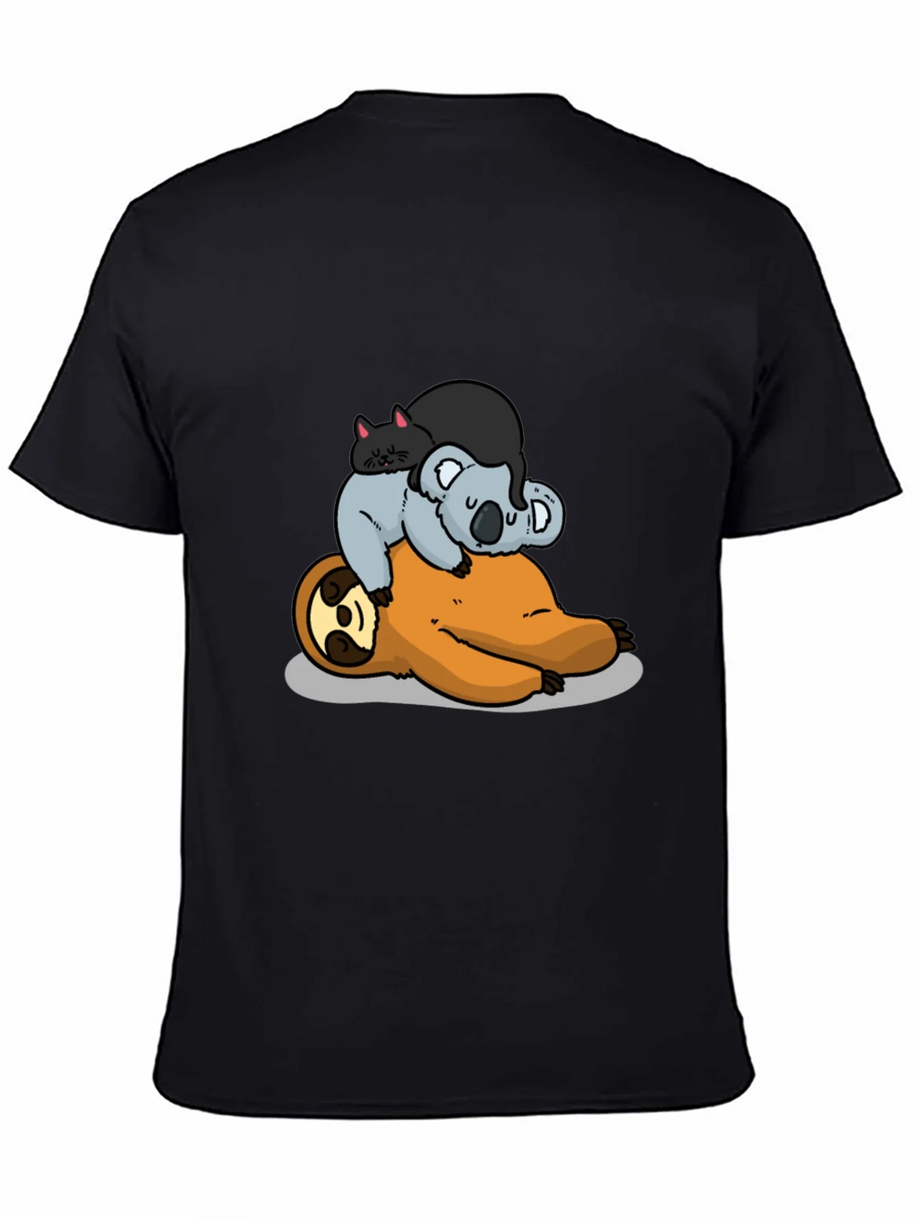 Sloth Koala and Cat Cartoon T-Shirt product image 4