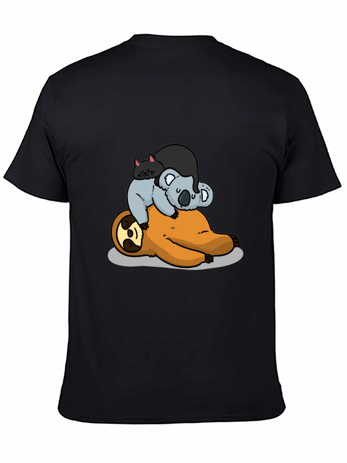 Sloth Koala and Cat Cartoon T-Shirt product image 4