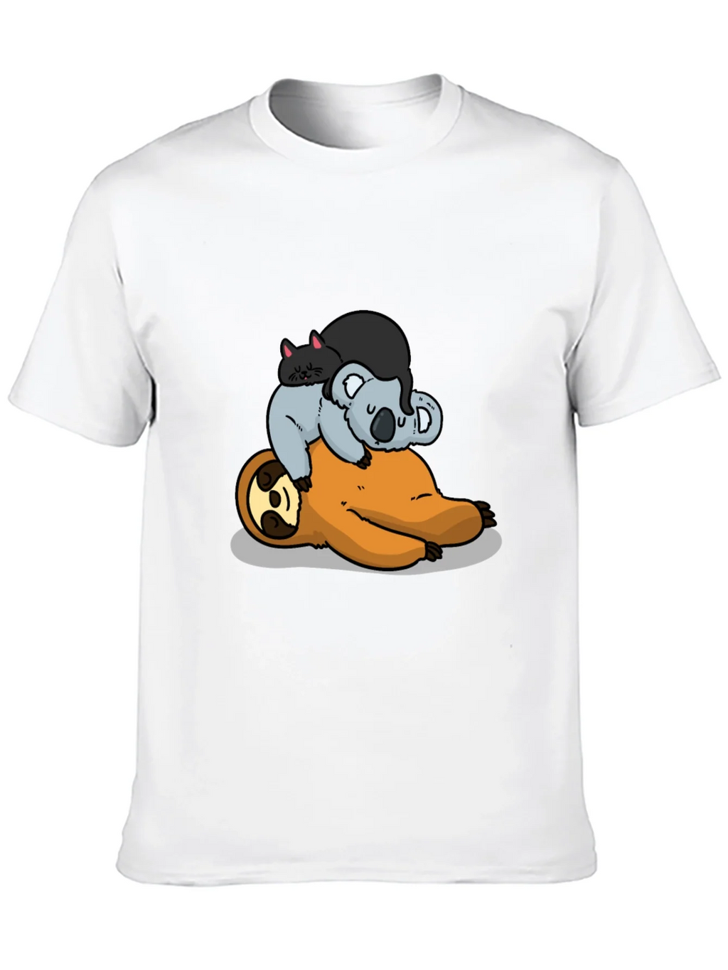 Sloth Koala and Cat Cartoon T-Shirt product image 9