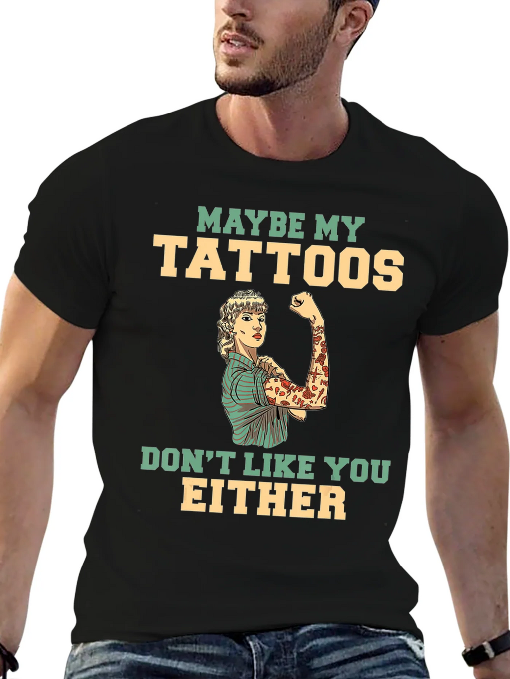 Tattooed Lady Graphic Tee - Funny Statement T-Shirt product image 4