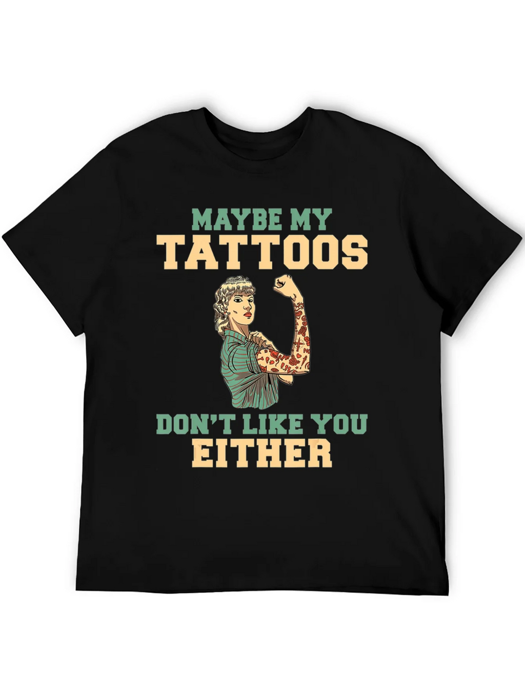 Tattooed Lady Graphic Tee - Funny Statement T-Shirt product image 3