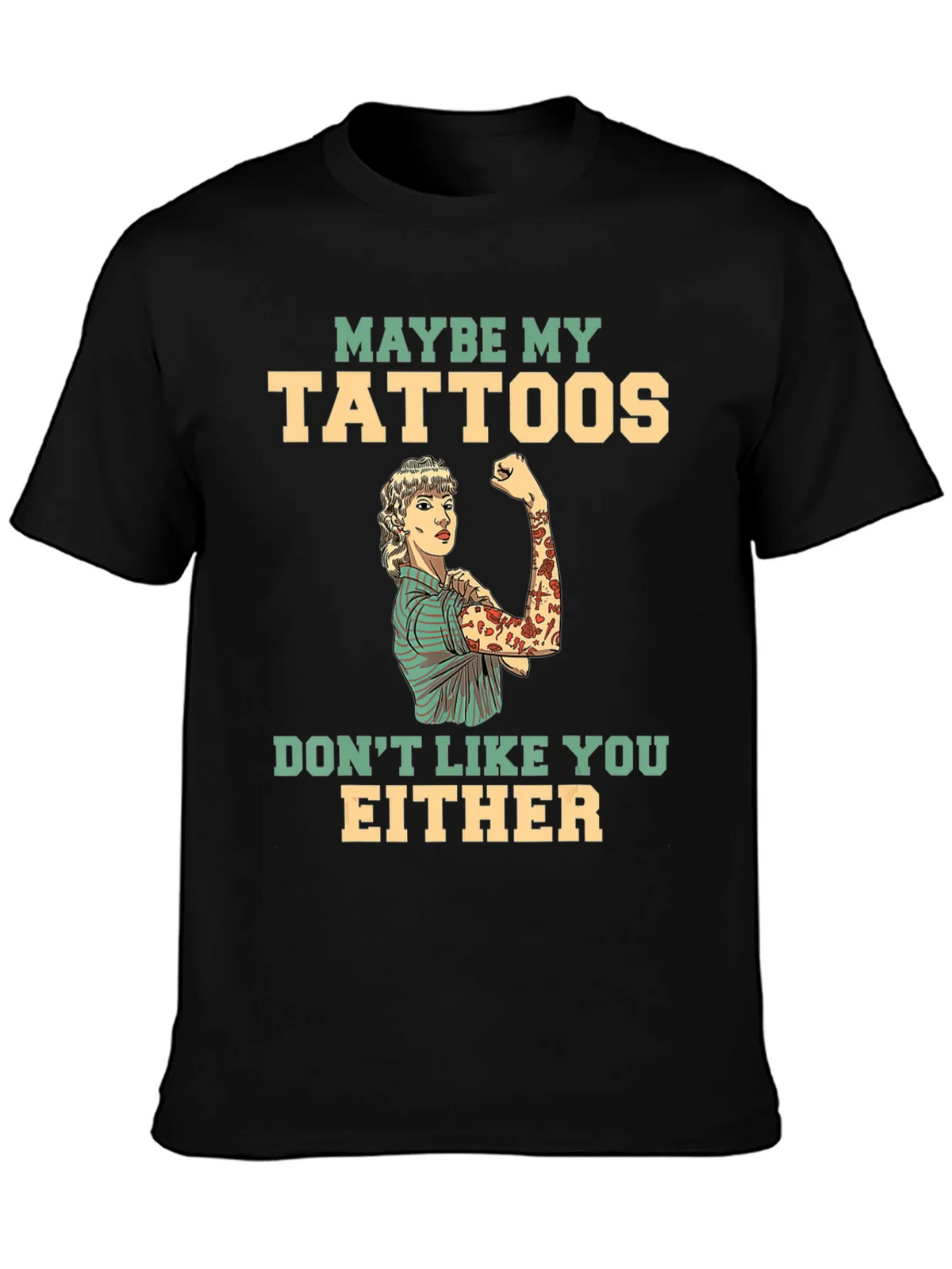 Tattooed Lady Graphic Tee - Funny Statement T-Shirt product image 1
