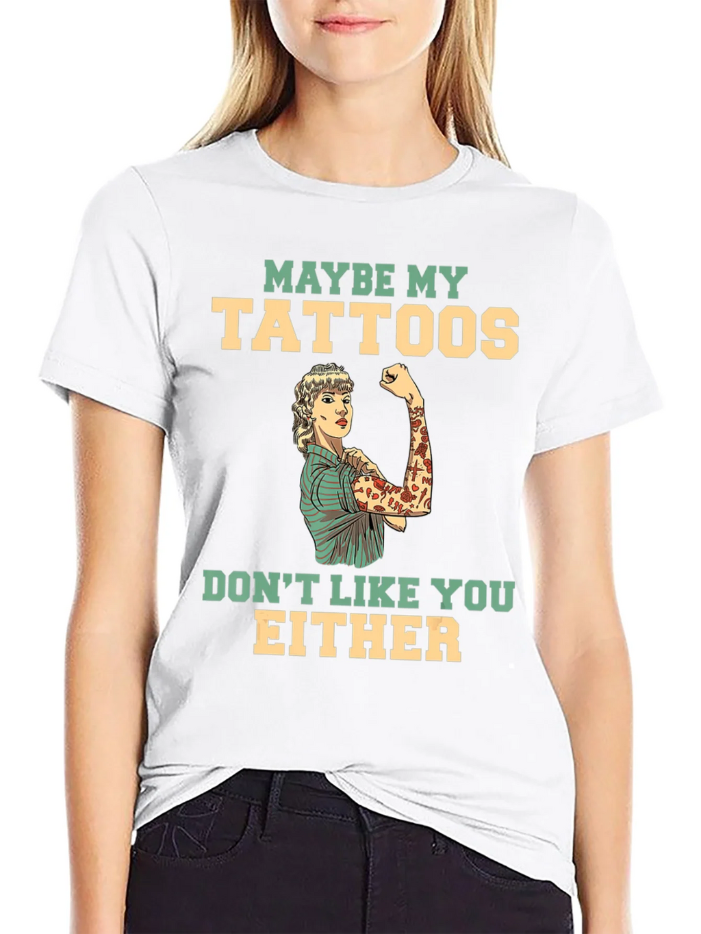 Tattooed Lady Graphic Tee - Funny Statement T-Shirt product image 6