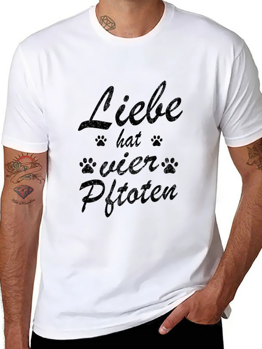 Liebe hat vier Pfoten Black T-Shirt