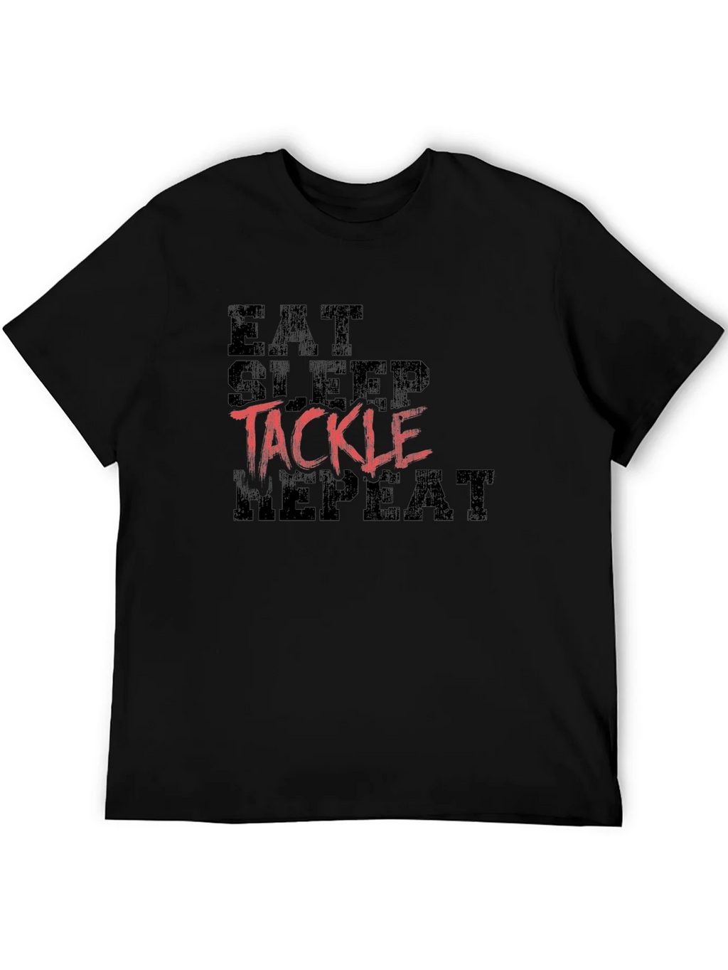 Eat Sleep Tackle Repeat Black T-Shirt product image 5