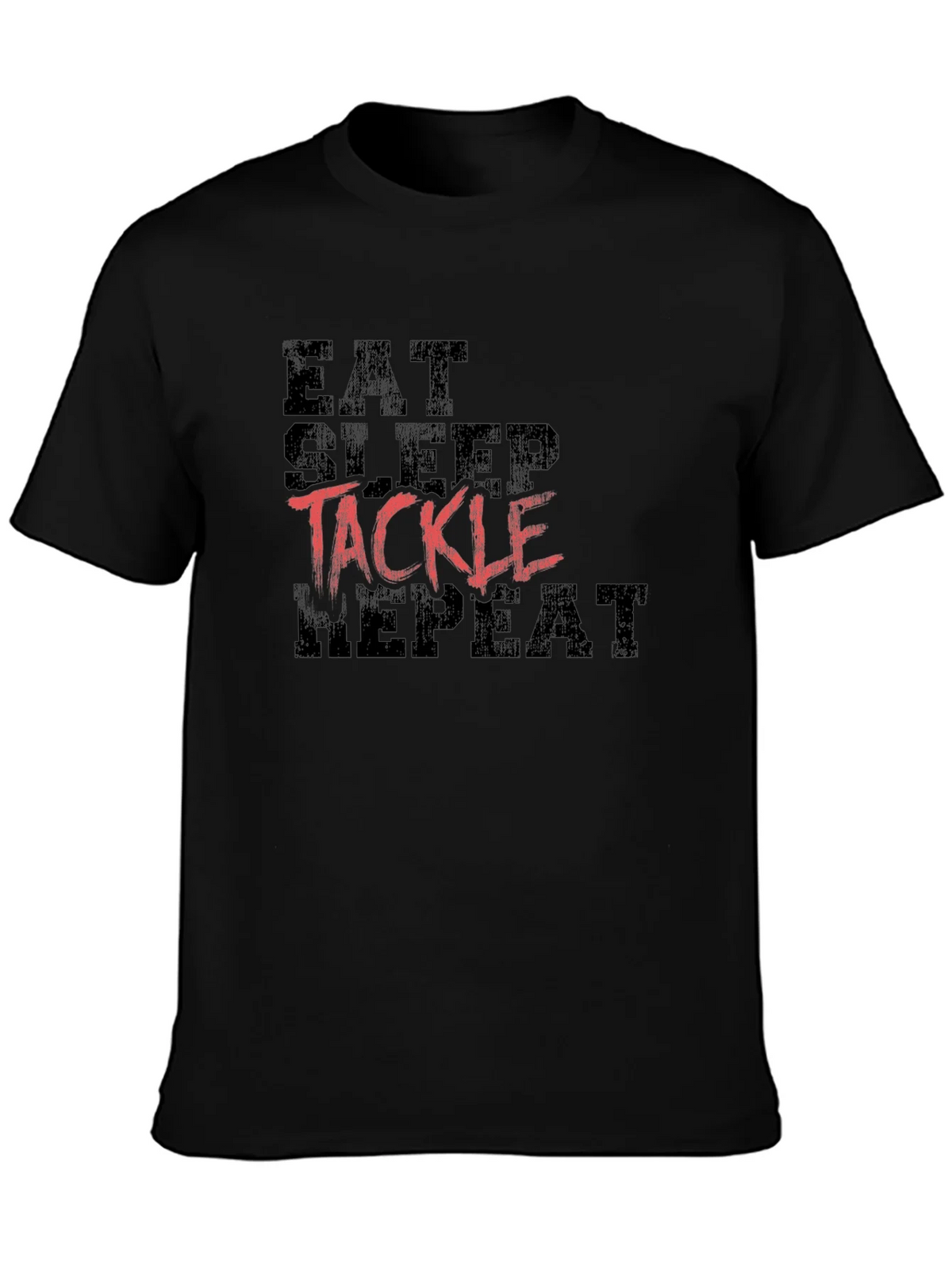 Eat Sleep Tackle Repeat Black T-Shirt product image 3