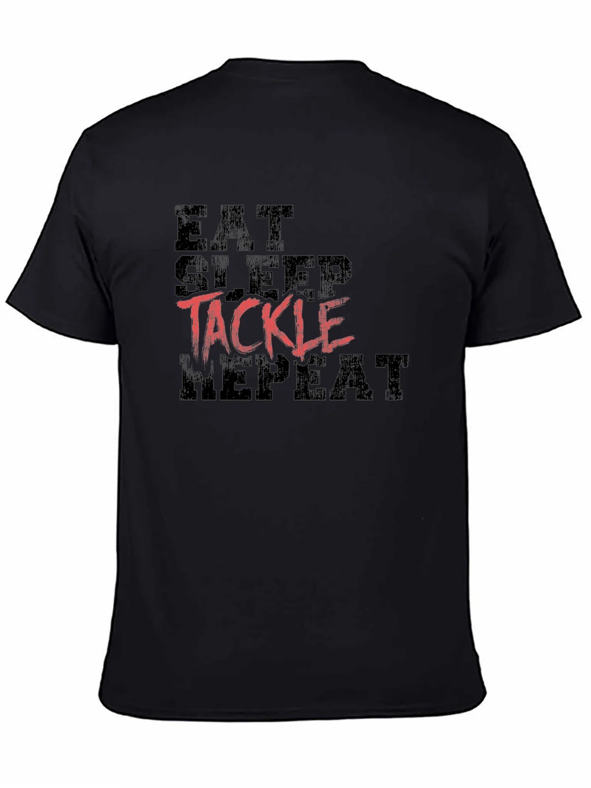Eat Sleep Tackle Repeat Black T-Shirt product image 4