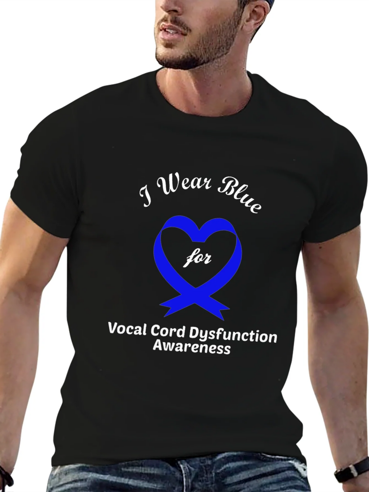 Blue Awareness Ribbon Graphic Tee product image 6