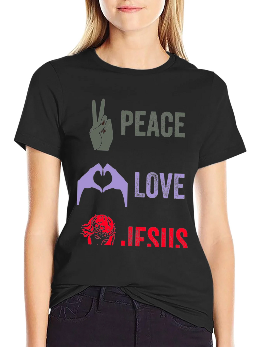 Peace Love Jesus Graphic Tee product image 1