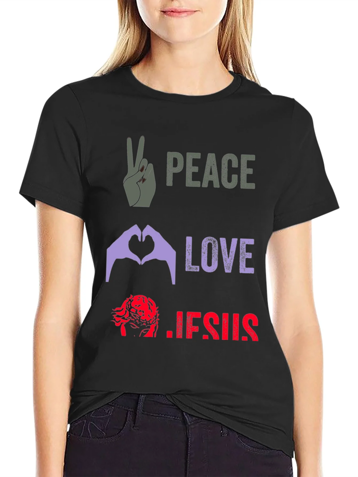Peace Love Jesus Graphic Tee product image 1