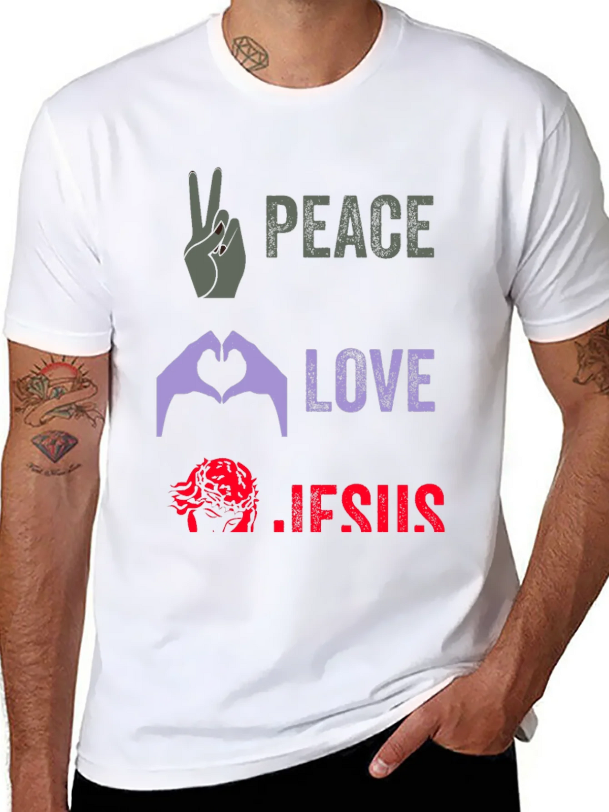 Peace Love Jesus Graphic Tee product image 6