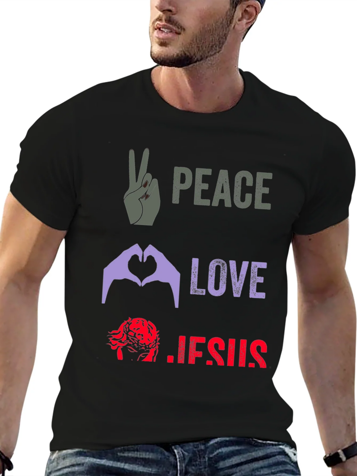 Peace Love Jesus Graphic Tee product image 5