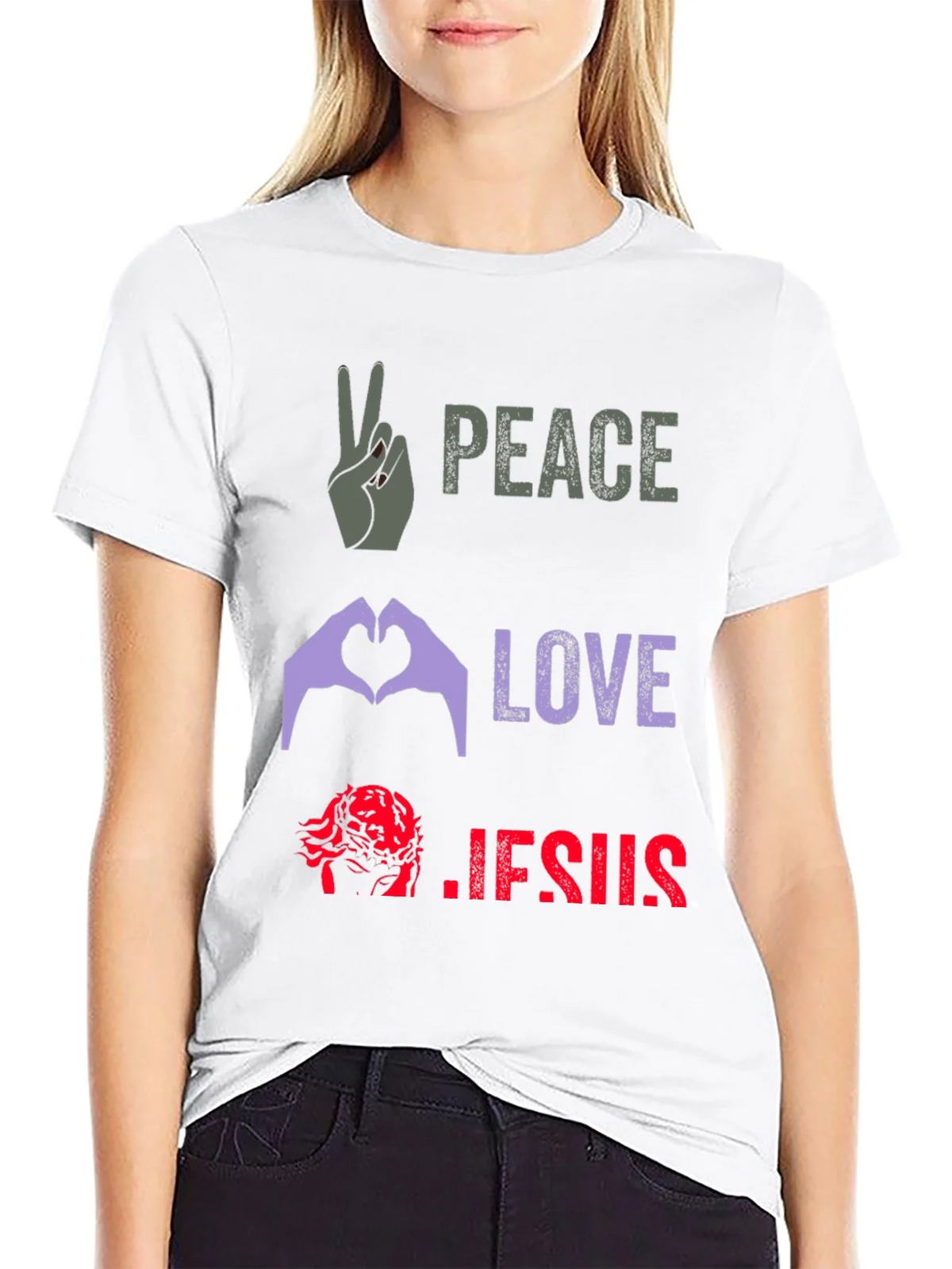 Peace Love Jesus Graphic Tee product image 7